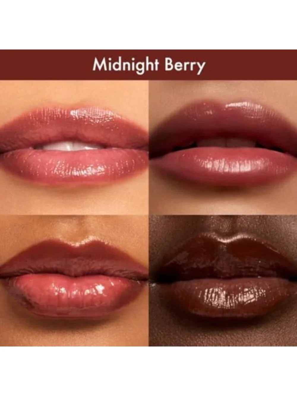 Hydrating Tinted Lip Oil - Non-Sticky Gloss with Skincare Benefits - Midnight